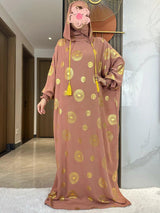 Gold Dust Two-Hat Cotton Abaya – Shimmering Prayer Kaftan