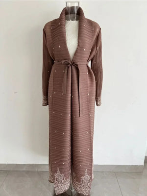 Statement Pleated Open Abaya — design and styling view 19