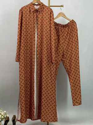 Patterned longline shirt and coordinating trousers by HIA — view 13
