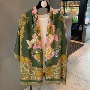 HIA Floral Paisley Satin Scarf — product view 3; scarf only
