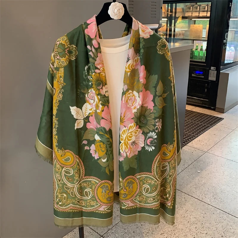 HIA Floral Paisley Satin Scarf — product view 3; scarf only