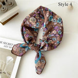 Floral Cotton Linen Square Scarf – 55×55 cm