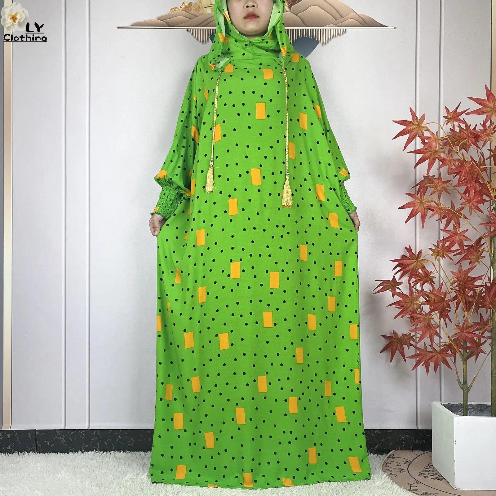 Double-Hat Cotton Abaya – Loose Kaftan for Ramadan