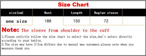Supplier garment size chart for HIA classic hooded prayer dress