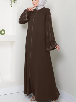 Embellished-Sleeve Zip Abaya — product image 3 | HIA