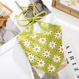 Women’s Crochet Triangle Scarf Headband – Knitted Floral Boho Style