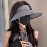 Women’s Ice Silk Wide Brim Sun Visor – UV Protection Hat