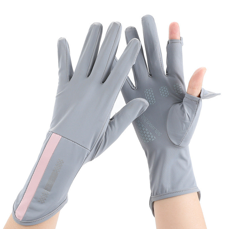 Summer UV Protection Ice Silk Gloves – Breathable, Elastic & Lightweight