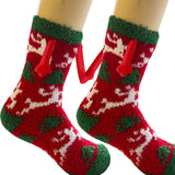 Magnetic Christmas Couple Socks – Coral Fleece Warm Slipper Tube