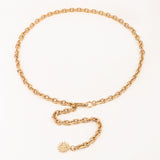 Gold Matte Punk Waist Chain – Minimalist Hollow Body Chain for Dresses & Skirts