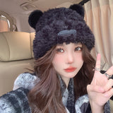 Women’s Plush Bear Hat – Cute Furry Winter Warm Hat