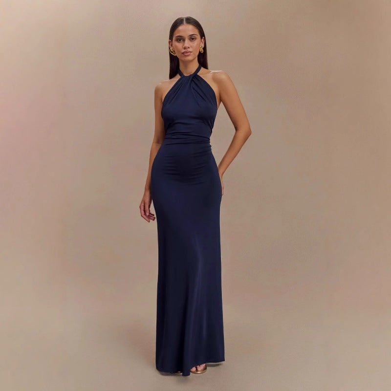 Bodycon Halter Maxi Dress – Sexy Backless Slim Fit Evening Dress