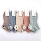Women’s Double Needle Cotton Ankle Socks – Solid Color Short Casual