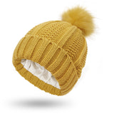 Women’s Satin-Lined Knit Beanie – Winter Pom Pom Hat