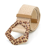 Boho Woven Waist Belt – Wide Linen-Inspired Belt with Round Buckle