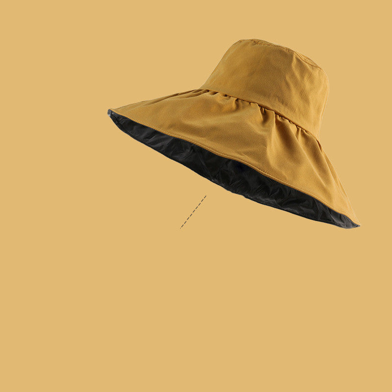 Women’s Wide Brim Cotton Sun Hat – Anti-UV Korean Fisherman Style