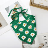 Women’s Crochet Triangle Scarf Headband – Knitted Floral Boho Style