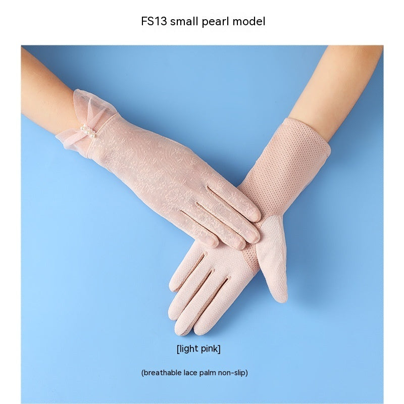 Lightweight Breathable Lace Sun Protection Gloves – Elegant Women’s UV Gloves