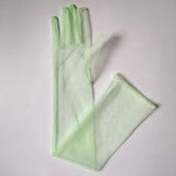 Elegant Tulle Bridal Gloves – Long Finger-Length Wedding Accessories