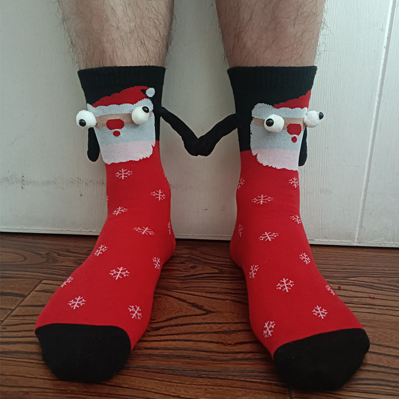 Halloween & Christmas Magnetic Hand Socks – Fun Couple Stockings