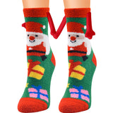 Magnetic Christmas Couple Socks – Coral Fleece Warm Slipper Tube