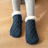 Winter Knitted Plush Floor Socks – Non-Slip Warm Home Carpet Socks
