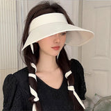 Women’s Ice Silk Wide Brim Sun Visor – UV Protection Hat