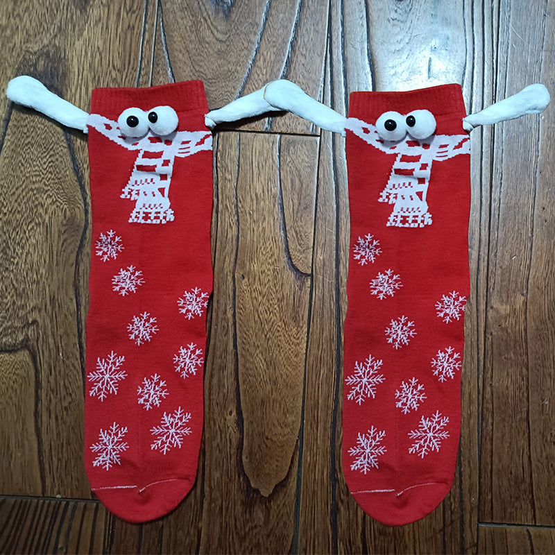 Halloween & Christmas Magnetic Hand Socks – Fun Couple Stockings