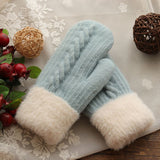 Women’s Velvet Winter Mittens – Cute Warm Riding Gloves