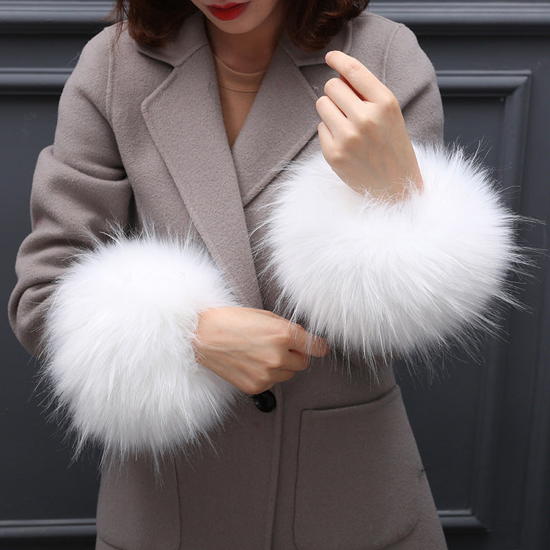 Women’s Furry Windproof Sleeves – Cute Winter Faux Fur Arm Warmers