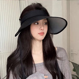 Women’s Ice Silk Wide Brim Sun Visor – UV Protection Hat