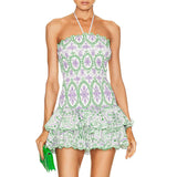 Y2K Tube Top Pleated Dress – Summer Beach Party A-line Mini Dress