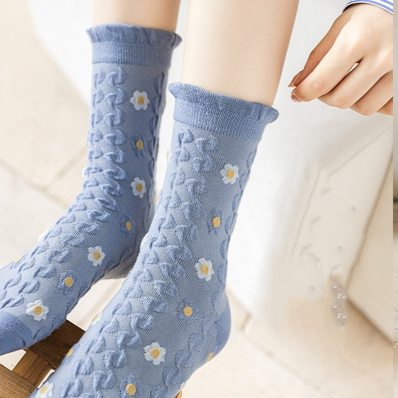 Autumn & Winter Cute Girls Bubble Mouth Cotton Thigh-high Socks