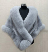 Luxe Faux Fur Cape – Elegant Winter Shawl