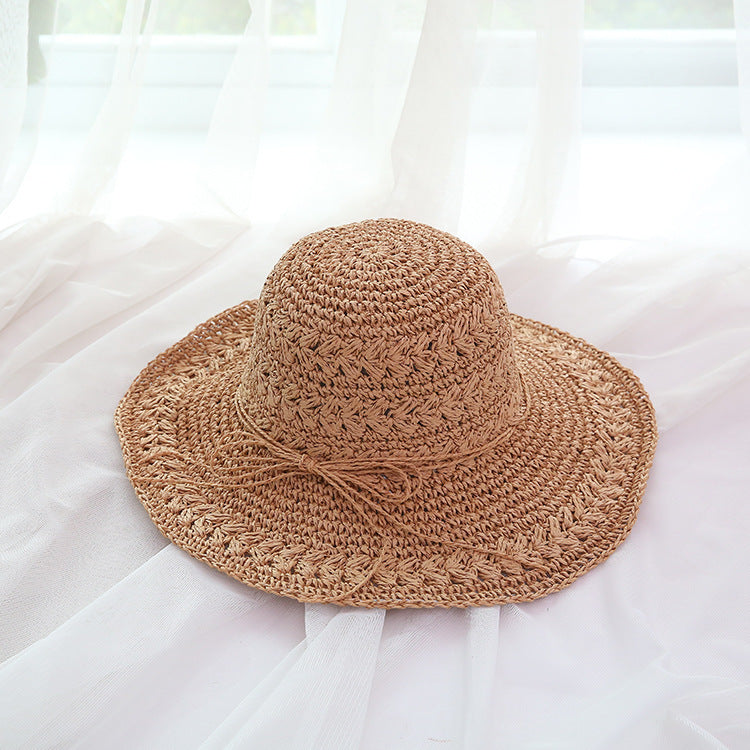 Women’s Summer Hollow Crochet Straw Hat – Breathable & Lightweight