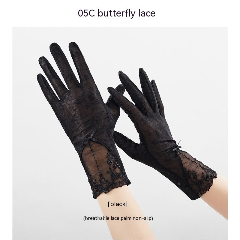 Lightweight Breathable Lace Sun Protection Gloves – Elegant Women’s UV Gloves