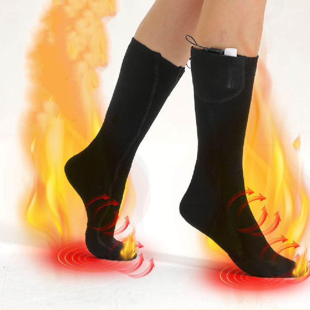 USB Heated Cotton Socks – Thickened Washable Winter Warm Socks