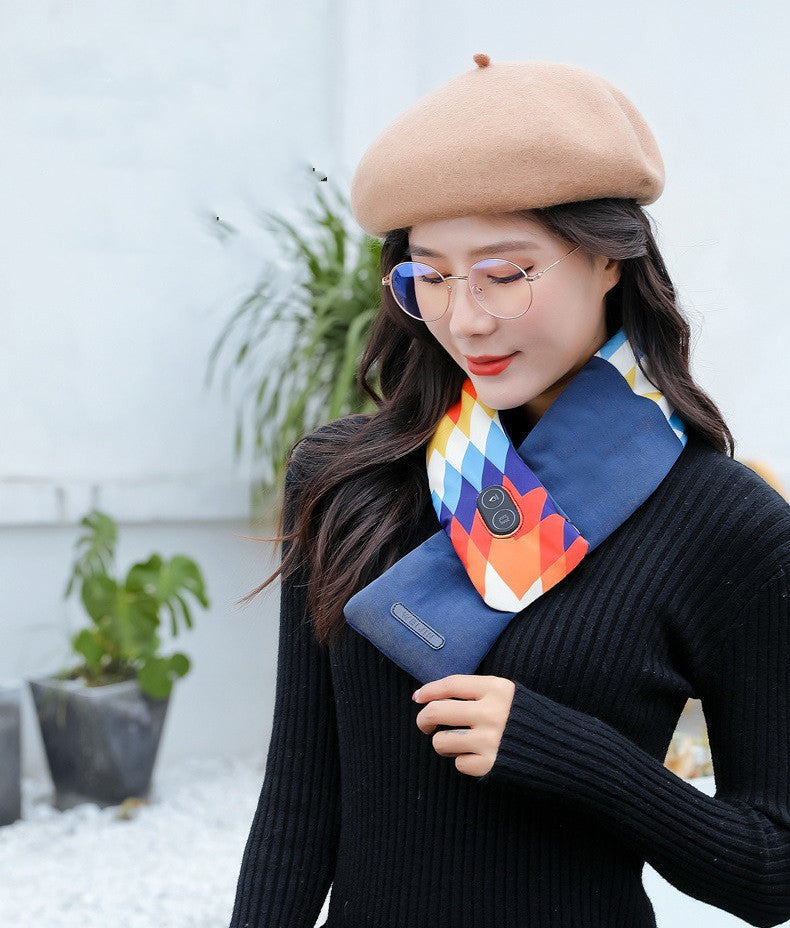 USB Heated Massage Scarf – 3-Level Washable Electric Neck Warmer