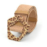 Boho Woven Waist Belt – Wide Linen-Inspired Belt with Round Buckle