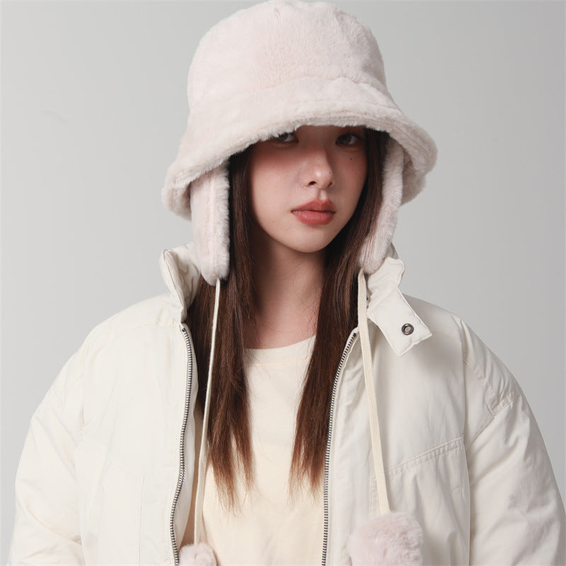 Women’s Plush Winter Hat – Fleece-Lined with Removable Earmuffs