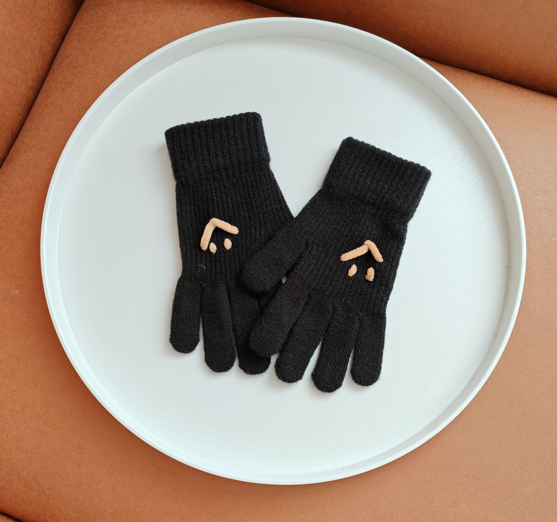 Magnetic Knitted Wool Gloves – Cute Five-Finger Winter Thermal Design
