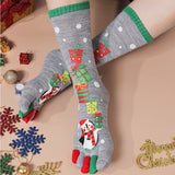 Women’s Christmas Five-Finger Socks – Cute Winter Split-Toe Holiday Design