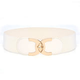 Wide Elastic Waist Belt – Women’s Snap-On Cinch with Alloy Buckle