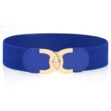 Wide Elastic Waist Belt – Women’s Snap-On Cinch with Alloy Buckle