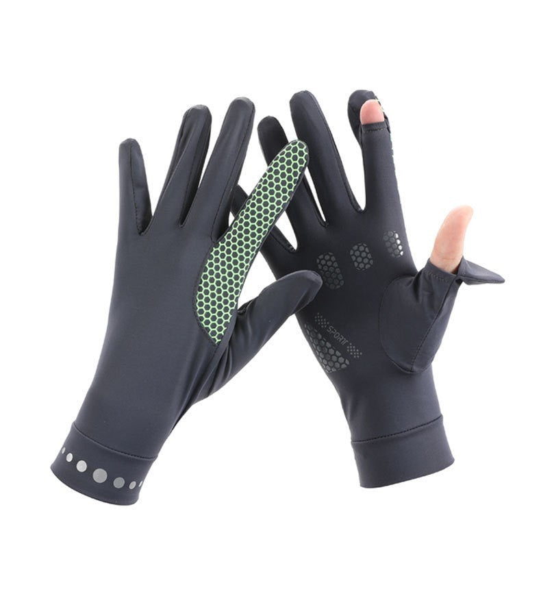 Summer UV Protection Ice Silk Gloves – Breathable, Elastic & Lightweight