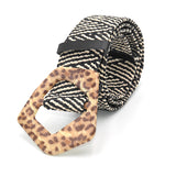 Boho Woven Waist Belt – Wide Linen-Inspired Belt with Round Buckle