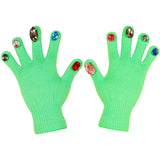DIY Split Finger Knitted Gloves with Colorful Diamond Design – Street Style