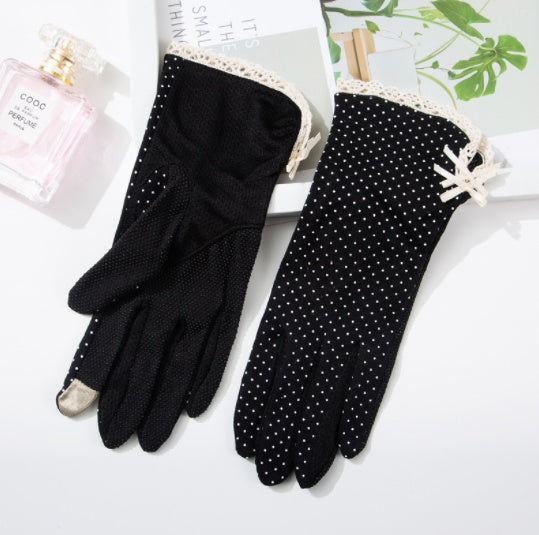 Thin Non-Slip Breathable Touch Screen Gloves – Cotton Short Finger Design