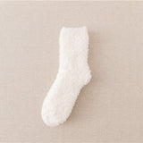 Sleeping Socks Home Women’s Coral Fleece Striped Mid-Calf Length Comfortable Socks