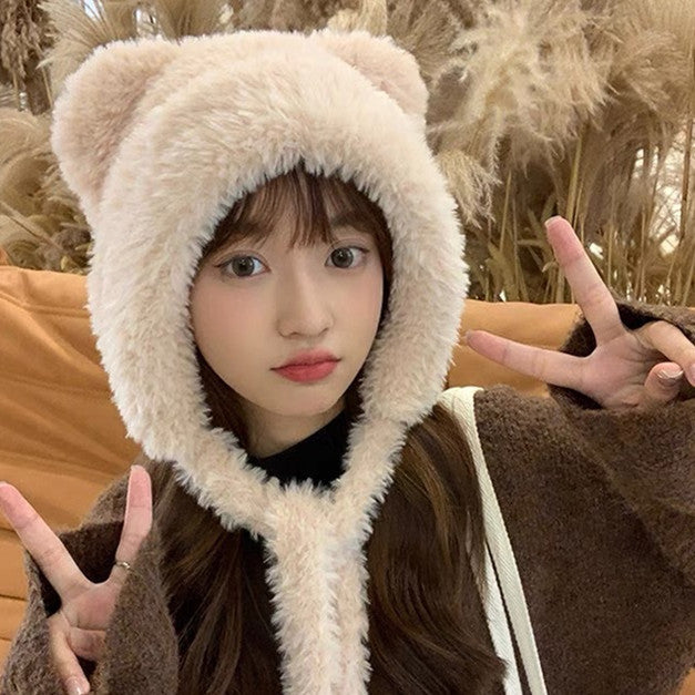 Women’s Earflap Woolen Hat – Cute Winter Warm Cartoon Style